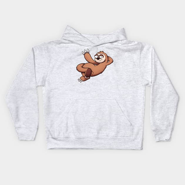 Lazy Sloth Greeting Kids Hoodie by TheMaskedTooner